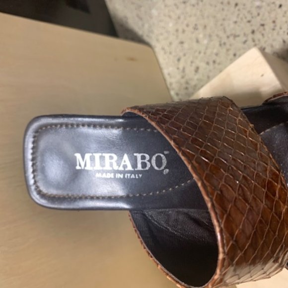 Wedge Sandal Leather Mirabo Made in Italy Size 6 - Picture 3 of 8